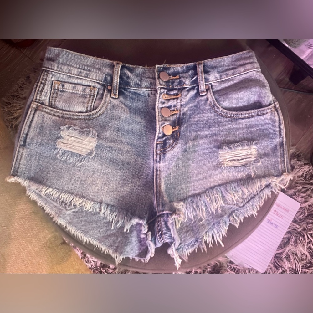 Bullhead High-Rise Short Distressed Shorts Size 25